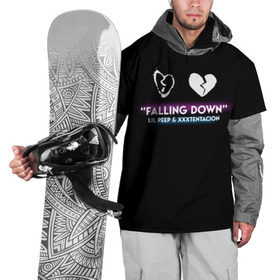 Накидка на куртку 3D с принтом Lil Peep Falling Down в Курске, 100% полиэстер |  | cloudrap | lil peep | rap | xxx | xxxtentacion