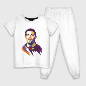 Детская пижама хлопок с принтом Cristiano Ronaldo в Курске, 100% хлопок |  брюки и футболка прямого кроя, без карманов, на брюках мягкая резинка на поясе и по низу штанин
 | 
