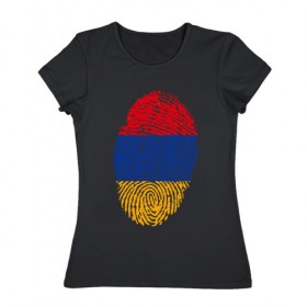 Женская футболка хлопок с принтом Армения в Курске, 100% хлопок | прямой крой, круглый вырез горловины, длина до линии бедер, слегка спущенное плечо | 
