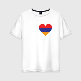 Женская футболка хлопок Oversize с принтом Love Armenia в Курске, 100% хлопок | свободный крой, круглый ворот, спущенный рукав, длина до линии бедер
 | 