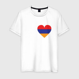 Мужская футболка хлопок с принтом Love Armenia в Курске, 100% хлопок | прямой крой, круглый вырез горловины, длина до линии бедер, слегка спущенное плечо. | 