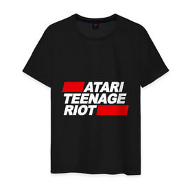 Мужская футболка хлопок с принтом Atari Teenage Riot в Курске, 100% хлопок | прямой крой, круглый вырез горловины, длина до линии бедер, слегка спущенное плечо. | Тематика изображения на принте: atari | atr | digital | hardcore | music | punk | rave | riot | rock | teenage | музыка | панк | рок