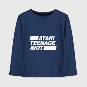 Детский лонгслив хлопок с принтом Atari Teenage Riot (White) в Курске, 100% хлопок | круглый вырез горловины, полуприлегающий силуэт, длина до линии бедер | atari | atr | digital | hardcore | music | punk | rave | riot | rock | teenage | музыка | панк | рок