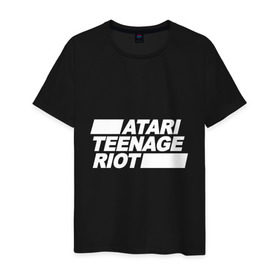 Мужская футболка хлопок с принтом Atari Teenage Riot (White) в Курске, 100% хлопок | прямой крой, круглый вырез горловины, длина до линии бедер, слегка спущенное плечо. | Тематика изображения на принте: atari | atr | digital | hardcore | music | punk | rave | riot | rock | teenage | музыка | панк | рок