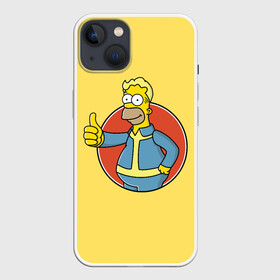 Чехол для iPhone 13 с принтом Homer Fallout в Курске,  |  | Тематика изображения на принте: bart | comedy | familt | homer | lisa | maggie | marge | mult | series | simpson | simpsons | springfield | барт | гомер | комедия | лиза | мардж | мэгги | прикол | приколы | семья | сериал | симпсон | симпсоны | спрингфилд