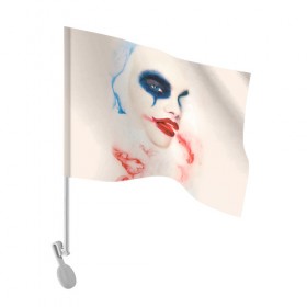 Флаг для автомобиля с принтом American Horror Story в Курске, 100% полиэстер | Размер: 30*21 см | ahs | american horror story | американская история ужасов | вода | клоун | краска | макияж | молоко