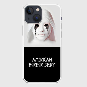 Чехол для iPhone 13 mini с принтом American Horror Story в Курске,  |  | ahs | american horror story | американская история ужасов | демон | краска | лицо | макияж | монашка | черные глаза