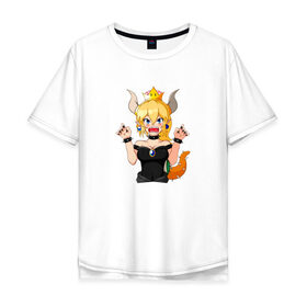 Мужская футболка хлопок Oversize с принтом Bowsette в Курске, 100% хлопок | свободный крой, круглый ворот, “спинка” длиннее передней части | Тематика изображения на принте: 