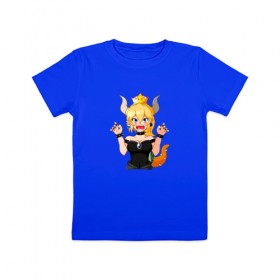 Детская футболка хлопок с принтом Bowsette в Курске, 100% хлопок | круглый вырез горловины, полуприлегающий силуэт, длина до линии бедер | Тематика изображения на принте: 