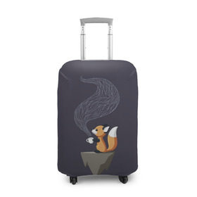 Чехол для чемодана 3D с принтом Coffee Fox в Курске, 86% полиэфир, 14% спандекс | двустороннее нанесение принта, прорези для ручек и колес | coffee | cute | fox | foxes | ginger | tail | забавная | кофе | кофеёк | кофеёчек | лис | лиса | лисица | лисицы | лисичка | лисички | лисы | милая | рыжая | рыжие | смешная | фыр | хвост | хвосты