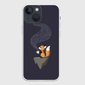 Чехол для iPhone 13 mini с принтом Coffee Fox в Курске,  |  | coffee | cute | fox | foxes | ginger | tail | забавная | кофе | кофеёк | кофеёчек | лис | лиса | лисица | лисицы | лисичка | лисички | лисы | милая | рыжая | рыжие | смешная | фыр | хвост | хвосты