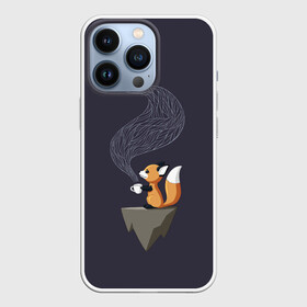 Чехол для iPhone 13 Pro с принтом Coffee Fox в Курске,  |  | Тематика изображения на принте: coffee | cute | fox | foxes | ginger | tail | забавная | кофе | кофеёк | кофеёчек | лис | лиса | лисица | лисицы | лисичка | лисички | лисы | милая | рыжая | рыжие | смешная | фыр | хвост | хвосты