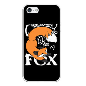 Чехол для iPhone 5/5S матовый с принтом Crazy Like a Fox в Курске, Силикон | Область печати: задняя сторона чехла, без боковых панелей | Тематика изображения на принте: crazy | cute | fox | foxes | ginger | like | tail | безумие | безумная | забавная | лис | лиса | лисица | лисицы | лисичка | лисички | лисы | милая | рыжая | рыжие | смешная | фыр | хвост | хвосты