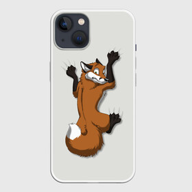 Чехол для iPhone 13 с принтом Лис Вцепился в Курске,  |  | cute | fox | foxes | ginger | tail | вцепился | забавная | капаркается | лис | лиса | лисица | лисицы | лисичка | лисички | лисы | милая | рыжая | рыжие | смешная | фыр | хвост | хвосты