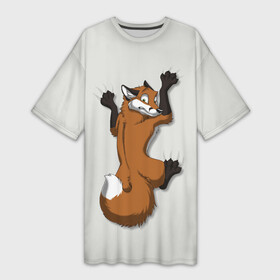 Платье-футболка 3D с принтом Лис Вцепился в Курске,  |  | cute | fox | foxes | ginger | tail | вцепился | забавная | капаркается | лис | лиса | лисица | лисицы | лисичка | лисички | лисы | милая | рыжая | рыжие | смешная | фыр | хвост | хвосты