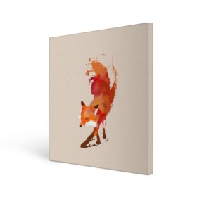 Холст квадратный с принтом Paint Fox в Курске, 100% ПВХ |  | cute | fox | foxes | ginger | paint | tail | забавная | краска | лис | лиса | лисица | лисицы | лисичка | лисички | лисы | милая | рыжая | рыжие | смешная | фыр | хвост | хвосты