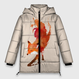 Женская зимняя куртка 3D с принтом Paint Fox в Курске, верх — 100% полиэстер; подкладка — 100% полиэстер; утеплитель — 100% полиэстер | длина ниже бедра, силуэт Оверсайз. Есть воротник-стойка, отстегивающийся капюшон и ветрозащитная планка. 

Боковые карманы с листочкой на кнопках и внутренний карман на молнии | cute | fox | foxes | ginger | paint | tail | забавная | краска | лис | лиса | лисица | лисицы | лисичка | лисички | лисы | милая | рыжая | рыжие | смешная | фыр | хвост | хвосты