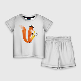 Детский костюм с шортами 3D с принтом Джаз Лис в Курске,  |  | cute | fox | foxes | ginger | jazz | tail | trumpet | джаз | джазмен | забавная | лис | лиса | лисица | лисицы | лисичка | лисички | лисы | милая | рыжая | рыжие | саксофон | смешная | труба | фыр | хвост | хвосты