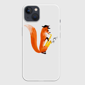 Чехол для iPhone 13 с принтом Джаз Лис в Курске,  |  | cute | fox | foxes | ginger | jazz | tail | trumpet | джаз | джазмен | забавная | лис | лиса | лисица | лисицы | лисичка | лисички | лисы | милая | рыжая | рыжие | саксофон | смешная | труба | фыр | хвост | хвосты