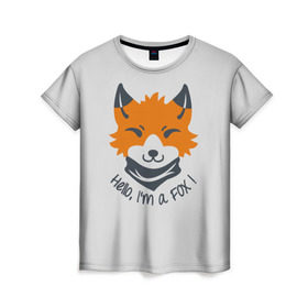 Женская футболка 3D с принтом Hello Fox в Курске, 100% полиэфир ( синтетическое хлопкоподобное полотно) | прямой крой, круглый вырез горловины, длина до линии бедер | cute | fox | foxes | ginger | hello | tail | забавная | лис | лиса | лисица | лисицы | лисичка | лисички | лисы | милая | привет | рыжая | рыжие | смешная | фыр | хвост | хвосты