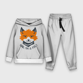 Детский костюм 3D (с толстовкой) с принтом Hello Fox в Курске,  |  | cute | fox | foxes | ginger | hello | tail | забавная | лис | лиса | лисица | лисицы | лисичка | лисички | лисы | милая | привет | рыжая | рыжие | смешная | фыр | хвост | хвосты
