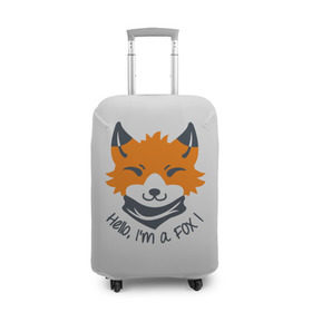 Чехол для чемодана 3D с принтом Hello Fox в Курске, 86% полиэфир, 14% спандекс | двустороннее нанесение принта, прорези для ручек и колес | cute | fox | foxes | ginger | hello | tail | забавная | лис | лиса | лисица | лисицы | лисичка | лисички | лисы | милая | привет | рыжая | рыжие | смешная | фыр | хвост | хвосты