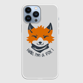 Чехол для iPhone 13 Pro Max с принтом Hello Fox в Курске,  |  | Тематика изображения на принте: cute | fox | foxes | ginger | hello | tail | забавная | лис | лиса | лисица | лисицы | лисичка | лисички | лисы | милая | привет | рыжая | рыжие | смешная | фыр | хвост | хвосты