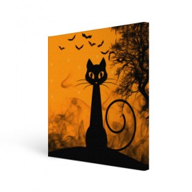 Холст квадратный с принтом Halloween в Курске, 100% ПВХ |  | аниме | ведьма | девушка | зомби | ирландия | кладбище | колдун | кости | кошки | летучие | луна | мертвец | мёртвые | монстры | мыши | ночь | оборотни | пауки | паутина | подарок | праздник | свет | свечи
