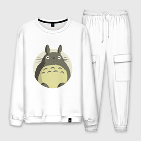 Мужской костюм хлопок с принтом Totoro в Курске, 100% хлопок | на свитшоте круглая горловина, мягкая резинка по низу. Брюки заужены к низу, на них два вида карманов: два “обычных” по бокам и два объемных, с клапанами, расположенные ниже линии бедра. Брюки с мягкой трикотажной резинкой на поясе и по низу штанин. В поясе для дополнительного комфорта — широкие завязки | forest | friend | ghibli | japan | keeper | nature | neigbor | neighbour | totoro | анимация | аниме | гибли | дерево | друг | животные | лес | любовь | милый | мир | миядзаки | мульт | мультфильм | природа | сосед | тоторо | хранитель