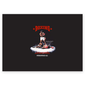 Поздравительная открытка с принтом Мухамед Али в Курске, 100% бумага | плотность бумаги 280 г/м2, матовая, на обратной стороне линовка и место для марки
 | Тематика изображения на принте: boxing | muhammad ali | sport | бокс | боксер | легенда | мухамед али | спорт