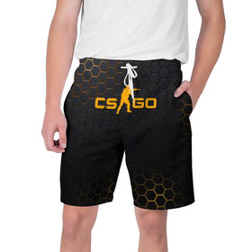 Мужские шорты 3D с принтом Counter-Strike в Курске,  полиэстер 100% | прямой крой, два кармана без застежек по бокам. Мягкая трикотажная резинка на поясе, внутри которой широкие завязки. Длина чуть выше колен | 
