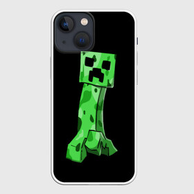 Чехол для iPhone 13 mini с принтом Крипер в Курске,  |  | Тематика изображения на принте: craft | creeper | enderman | mine | minecraft | miner | online | skeleton | sword | tnt | world | zombie | динамит | зомби | игра | игры | кирка | крипер | майнер | майнкрафт | меч | мир | онлайн | скелетон