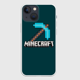 Чехол для iPhone 13 mini с принтом Кирка в Курске,  |  | Тематика изображения на принте: craft | creeper | enderman | mine | minecraft | miner | online | skeleton | sword | tnt | world | zombie | динамит | зомби | игра | игры | кирка | крипер | майнер | майнкрафт | меч | мир | онлайн | скелетон