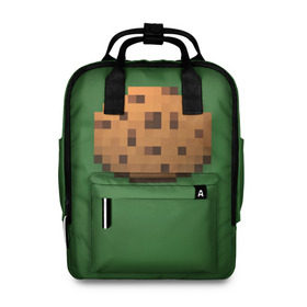 Женский рюкзак 3D с принтом Minecraft Печенька в Курске, 100% полиэстер | лямки с регулируемой длиной, сверху ручки, чтобы рюкзак нести как сумку. Основное отделение закрывается на молнию, как и внешний карман. Внутри два дополнительных кармана, один из которых закрывается на молнию. По бокам два дополнительных кармашка, куда поместится маленькая бутылочка
 | Тематика изображения на принте: cookies | craft | creeper | mine | minecraft | miner | online | skeleton | sword | tnt | world | zombie | зомби | игра | игры | кирка | крипер | майнер | майнкрафт | меч | мир | онлайн | печенье | печенька | скелетон