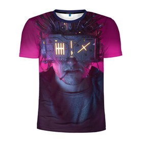 Мужская футболка 3D спортивная с принтом Нейромант в Курске, 100% полиэстер с улучшенными характеристиками | приталенный силуэт, круглая горловина, широкие плечи, сужается к линии бедра | будущее | гибсон | интернет | киберпанк | контент | сеть | технологии | уильям | фантастика