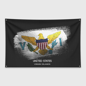 Флаг-баннер с принтом Виргинские Острова в Курске, 100% полиэстер | размер 67 х 109 см, плотность ткани — 95 г/м2; по краям флага есть четыре люверса для крепления | urban | usa | виргинские острова | город | мир | путешествие | символика | страны | флаг
