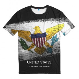 Мужская футболка 3D с принтом Виргинские Острова в Курске, 100% полиэфир | прямой крой, круглый вырез горловины, длина до линии бедер | urban | usa | виргинские острова | город | мир | путешествие | символика | страны | флаг