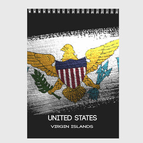 Скетчбук с принтом Виргинские Острова в Курске, 100% бумага
 | 48 листов, плотность листов — 100 г/м2, плотность картонной обложки — 250 г/м2. Листы скреплены сверху удобной пружинной спиралью | urban | usa | виргинские острова | город | мир | путешествие | символика | страны | флаг
