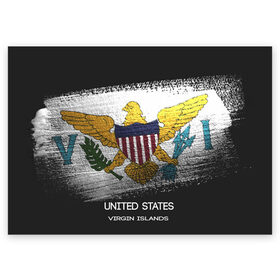 Поздравительная открытка с принтом Виргинские Острова в Курске, 100% бумага | плотность бумаги 280 г/м2, матовая, на обратной стороне линовка и место для марки
 | urban | usa | виргинские острова | город | мир | путешествие | символика | страны | флаг