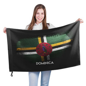 Флаг 3D с принтом DOMINICA(Доминика) в Курске, 100% полиэстер | плотность ткани — 95 г/м2, размер — 67 х 109 см. Принт наносится с одной стороны | dominica | urban | город | доминика | мир | путешествие | символика | страны | флаг