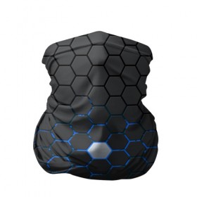 Бандана-труба 3D с принтом Гексагон в Курске, 100% полиэстер, ткань с особыми свойствами — Activecool | плотность 150‒180 г/м2; хорошо тянется, но сохраняет форму | hexagon | metal | pattern | steel | гексагон | метал | паттерн | сталь | текстуры | шестиугольник