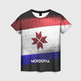 Женская футболка 3D с принтом MORDOVIA(Мордовия) в Курске, 100% полиэфир ( синтетическое хлопкоподобное полотно) | прямой крой, круглый вырез горловины, длина до линии бедер | urban | город | мир | мордовия | путешествие | символика | страны | флаг