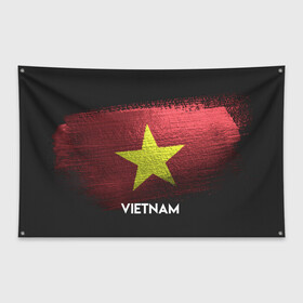 Флаг-баннер с принтом VIETNAM(Вьетнам) в Курске, 100% полиэстер | размер 67 х 109 см, плотность ткани — 95 г/м2; по краям флага есть четыре люверса для крепления | Тематика изображения на принте: urban | vietnam | город | мир | путешествие | символика | страны | флаг