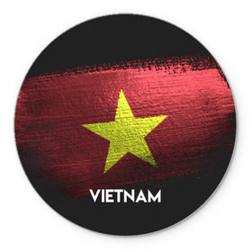 Коврик для мышки круглый с принтом VIETNAM(Вьетнам) в Курске, резина и полиэстер | круглая форма, изображение наносится на всю лицевую часть | urban | vietnam | город | мир | путешествие | символика | страны | флаг