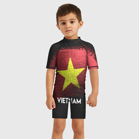 Детский купальный костюм 3D с принтом VIETNAM(Вьетнам) в Курске, Полиэстер 85%, Спандекс 15% | застежка на молнии на спине | urban | vietnam | город | мир | путешествие | символика | страны | флаг