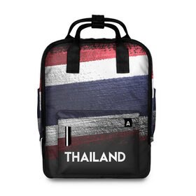 Женский рюкзак 3D с принтом Тайланд(Thailand) в Курске, 100% полиэстер | лямки с регулируемой длиной, сверху ручки, чтобы рюкзак нести как сумку. Основное отделение закрывается на молнию, как и внешний карман. Внутри два дополнительных кармана, один из которых закрывается на молнию. По бокам два дополнительных кармашка, куда поместится маленькая бутылочка
 | thailand | urban | город | мир | путешествие | символика | страны | таиланд | флаг