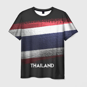 Мужская футболка 3D с принтом Тайланд(Thailand) в Курске, 100% полиэфир | прямой крой, круглый вырез горловины, длина до линии бедер | Тематика изображения на принте: thailand | urban | город | мир | путешествие | символика | страны | таиланд | флаг