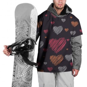Накидка на куртку 3D с принтом Сердечки-Зарисовки в Курске, 100% полиэстер |  | Тематика изображения на принте: 