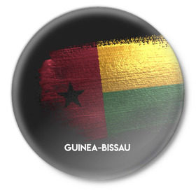 Значок с принтом Guinea-Bissau(Гвинея-Бисау) в Курске,  металл | круглая форма, металлическая застежка в виде булавки | Тематика изображения на принте: urban | гвинея бисау | город | мир | путешествие | символика | страны | флаг