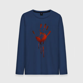 Мужской лонгслив хлопок с принтом Отпечаток руки в Курске, 100% хлопок |  | halloween | костюм на хэллоуин | кровавая рука | кровавый отпечаток | кровь | рисунок кровью | футболка для хэллоуина | хэллоуин